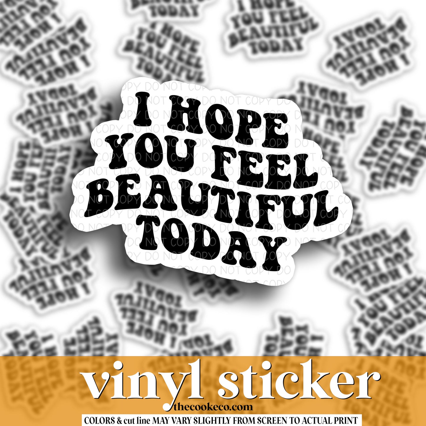 Vinyl Sticker | #V1139 - I HOPE YOU FEEL BEAUTIFUL TODAY
