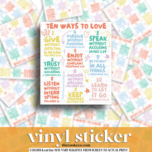 Vinyl Sticker | #V1234 - TEN WAYS TO LOVE