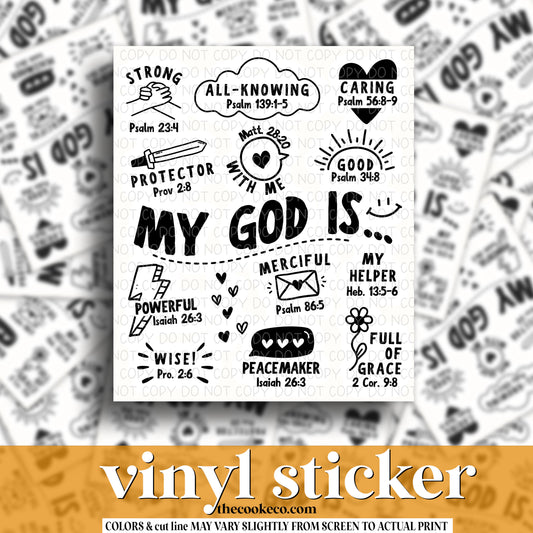 Vinyl Sticker | #V1237 - MY GOD IS