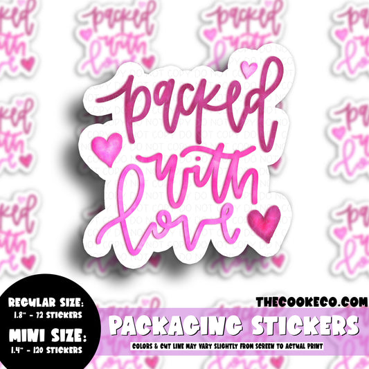 PTO Packaging Stickers | #C0757 - PACKED WITH LOVE