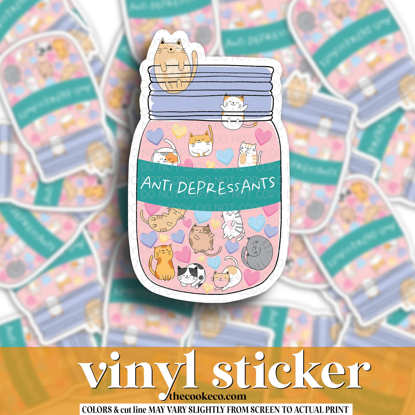 Vinyl Sticker | #V1084 - ANTI DEPRESSANT CATS