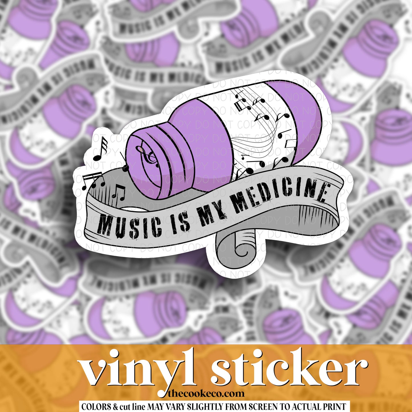 Vinyl Sticker | #V1187 - MUSIC IS MY MEDICINE